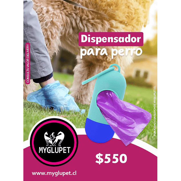 Dispensador de bolsas popo + 1 rollo bolsa