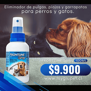 Frontline Spray elimina pulgas y garrapatas en perros y gatos 100ml