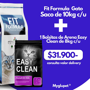 fit formula gato 10 kilos + 1 saco 8 kilos Easy Clean
