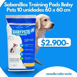 Sabanilla de Entrenamiento 60x60 cm 10 unidades Baby Pets