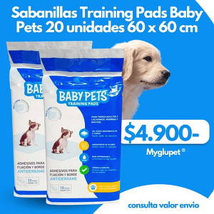 Sabanilla de Entrenamiento 60x60 cm 20 unidades Baby Pets
