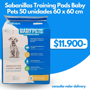 Sabanilla de Entrenamiento 60x60 cm 50 unidades Baby Pets