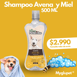 Petbrilho Shampoo para perros y gatos de Avena y Miel  500 ml