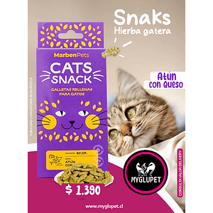 Cats Snack galletas con hierva gatera 80 gramos Atún con Queso