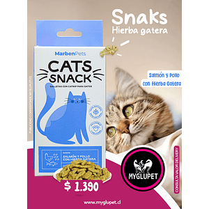 Cats Snack galletas salmón y pollo con hierva gatera 80 gramos