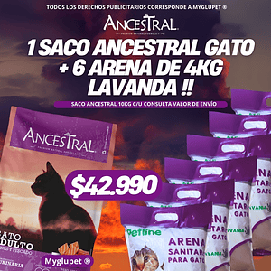 Ancestral Gato Adulto + 6 arena petline 4kilos