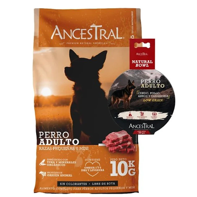 Ancestral Adulto Raza Pequeña 10 Kg + Bowl