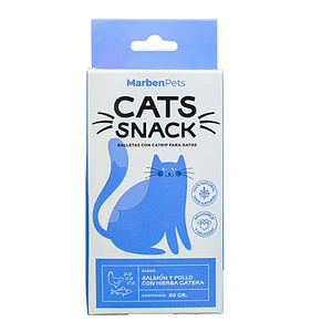 Cats Snack galletas salmón  con hierva gatera 80 gramos 