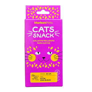 Cats Snack galletas con hierva gatera 80 gramos Atún con Queso