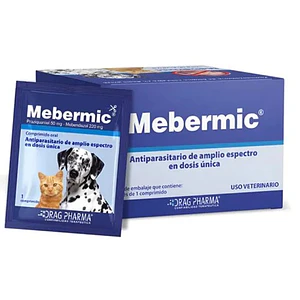 Mebermic antiparasitario de amplio esprectro en dosis unica para perros y gatos- 