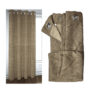 Cortinas Blackout 2 Piezas Medida Cada Paño 140X230 Cm - Bronce