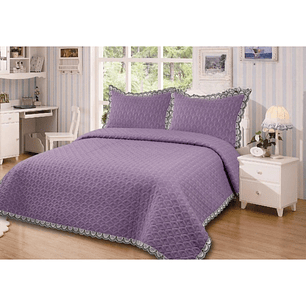 Quilt Bordado Cubrecamas 2 Plaza Reversibles