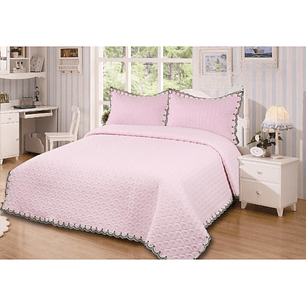 Quilt Bordado Cubrecamas 2 Plaza Reversibles