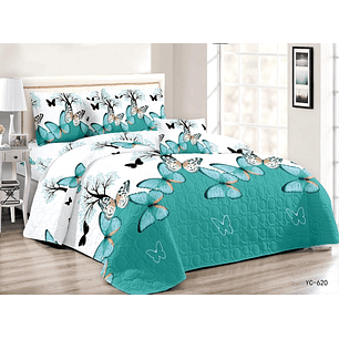 Cobertor Quilt De Verano Reversibles 1.5 Plaza