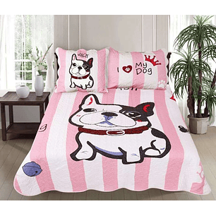 Cubrecama Quilt 1.5 Plaza Reversibles