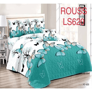 Cubrecama Quilt 2 Plaza Reversibles