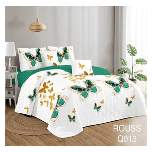 Cubrecama Quilt 2 Plaza Reversibles