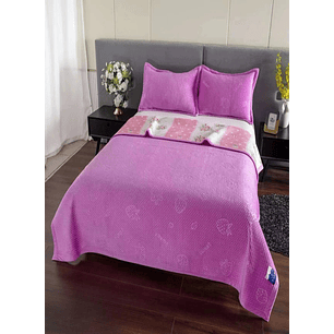 CUBRECAMA QUILT CON TELA PLUSH VERANO - INVIERNO