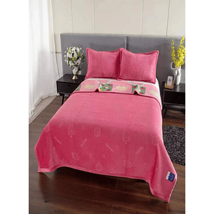 CUBRECAMA QUILT CON TELA PLUSH VERANO - INVIERNO