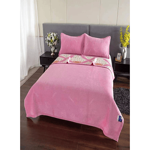 CUBRECAMA QUILT CON TELA PLUSH VERANO - INVIERNO