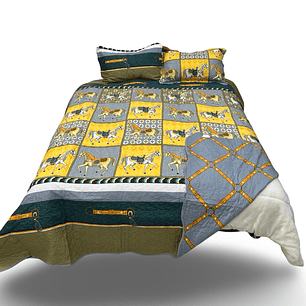 CUBRECAMA DE VERANO QUILT DE CABALLO KING -  SUPER KING