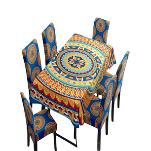 MANTEL MÁS 6 FUNDAS PARA SILLAS