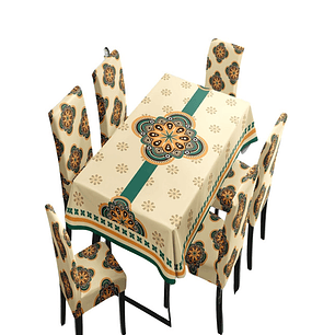 MANTEL MÁS 6 FUNDAS PARA SILLAS