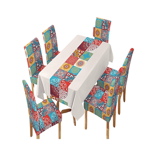 MANTEL MÁS 6 FUNDAS PARA SILLAS