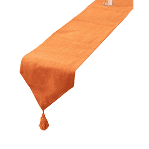 CAMINO DE MESA DE LINO 33 X 180cm Naranjo
