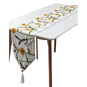 CAMINO DE MESA BORDADO ELEGANTE 33 X 180cm