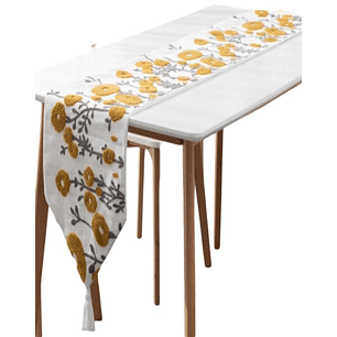 CAMINO DE MESA BORDADO ELEGANTE 33 X 180cm