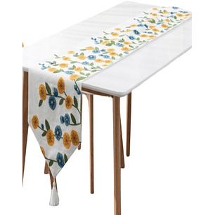 CAMINO DE MESA BORDADO ELEGANTE 33 X 180cm