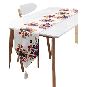 CAMINO DE MESA BORDADO ELEGANTE 33 X 180cm