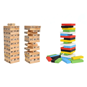 Jenga De Colores Y Números - 54 Bloques Divertidos