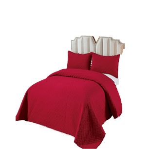 Cubrecama De Verano Con Pompones - Fresco y Elegante 2P