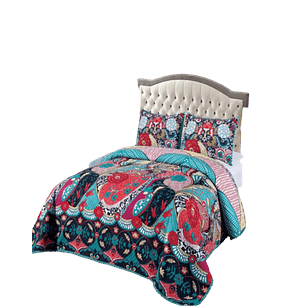 Cubrecama Ligero De Verano Con Pompones - Elegantes 2P