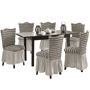 Pack 6 Fundas Sillas Turcas Diseño Lineal L7