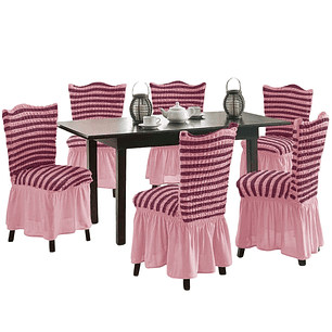 Pack 6 Fundas Sillas Turcas Diseño Lineal L8