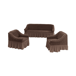 JUEGO DE FUNDAS TURKAS TEXTURIZADAS 3+1+1 D69