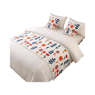 Piecera Bordada para Cama - Sin Fundas de Cojín D2