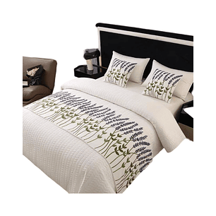 Piecera Bordada para Cama - Sin Fundas de Cojín D3