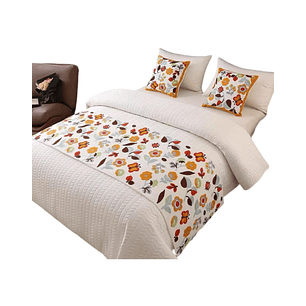 Piecera Bordada para Cama - Sin Fundas de Cojín D9