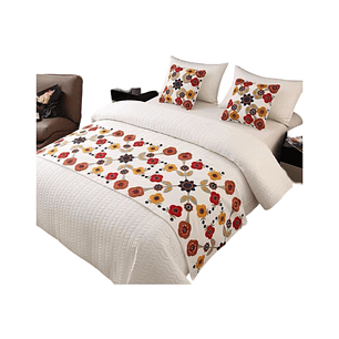 Piecera Bordada para Cama - Sin Fundas de Cojín D10