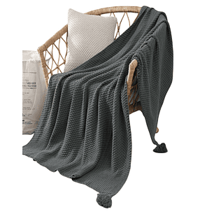 Manta Suave con Pompones Estilo y Comodidad D6