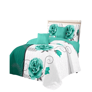 Cubrecama Quilt Diseño 2 Plazas - Primavera Verano A1