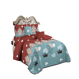 Cubrecama Quilt Diseño 2 Plazas - Primavera Verano C3