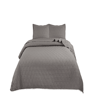 Cubrecamas Quilt Primavera Verano con Pompones B5