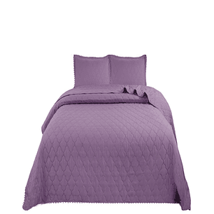 Cubrecamas Quilt Primavera Verano con Pompones B8