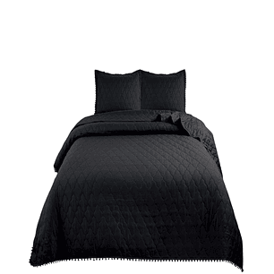 Cubrecamas Quilt 2 Plazas con Pompones C3