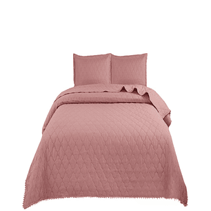 Cubrecamas Quilt 2 Plazas con Pompones C6